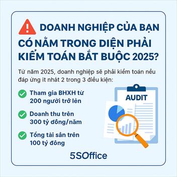 Thông báo quan trọng về nghĩa vụ kiểm toán độc lập với doanh nghiệp 2025