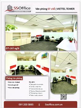 Phòng làm việc riêng R25 cho 7 người tại tòa Viettel, phường Hòa Hưng