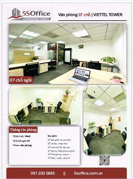 Phòng làm việc riêng R26 cho 6–7 người tại tòa Viettel, phường Hòa Hưng